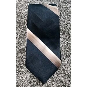 Galleria Collection By Damon Diagonal Stripes Neck Tie Black Brown & Tan
